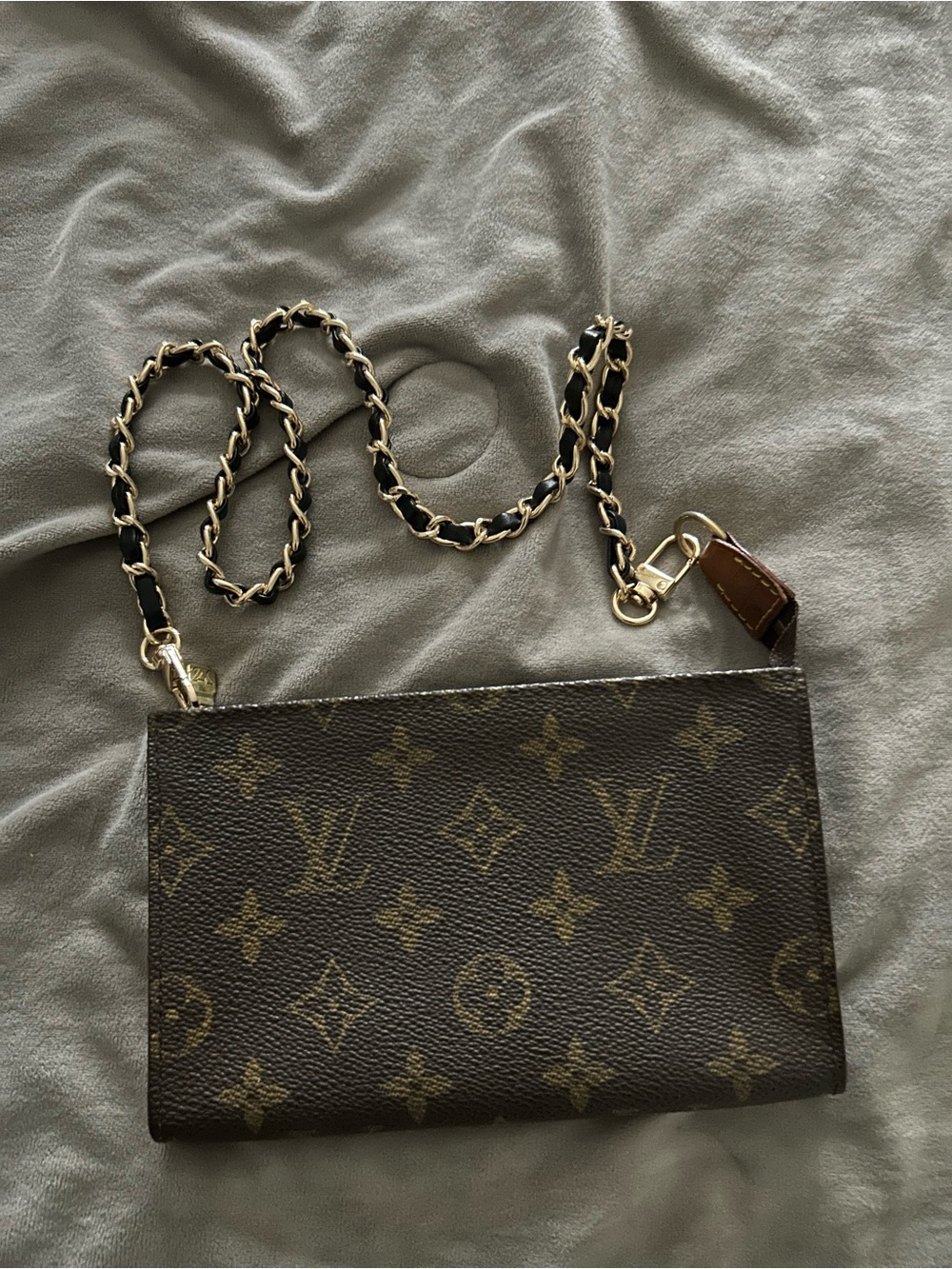 Louis Vuitton Brown Monogram Chain Crossbody Pouch